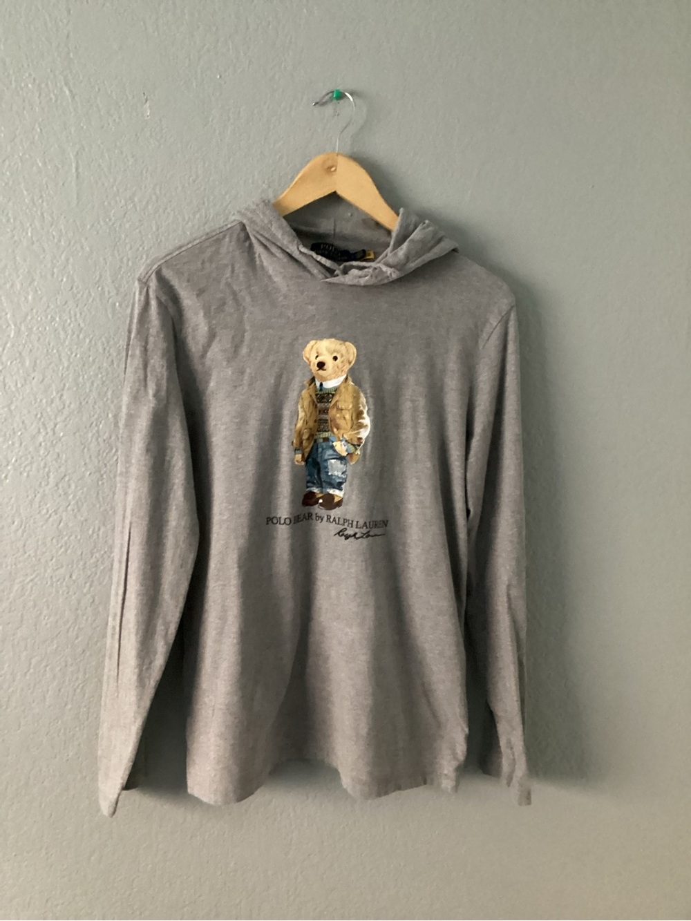 Polo Ralph Lauren Bear Graphic Hooded Hoodie - Gray